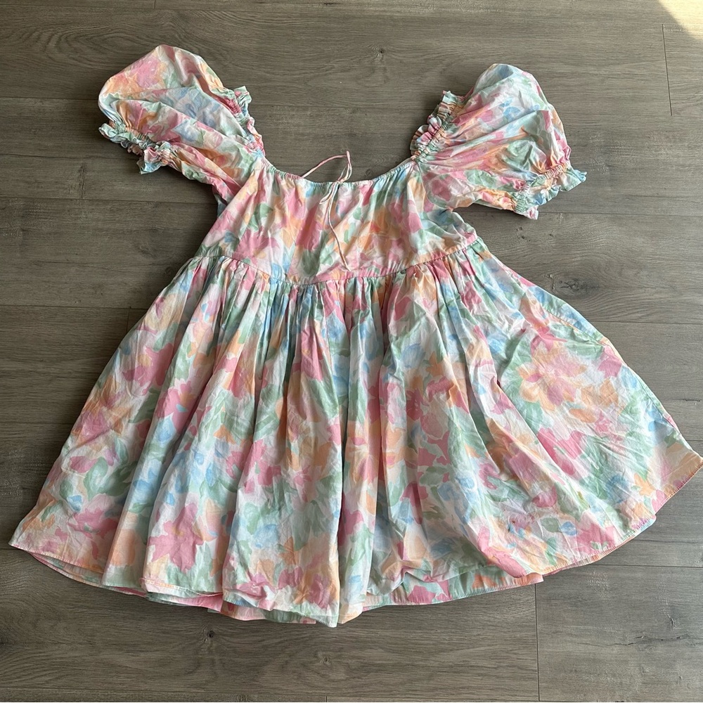 Selkie Grapefruit Beach Day Puff Mini Dress 2X